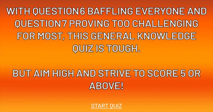 Challenging Knowledge Quiz